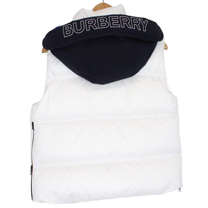 Burberry Optic White Lingdale Down Hooded Gilet / Bodywarmer
