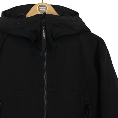 CP Company Black Full Zip Hooded Soft Shell Goggle Jacket