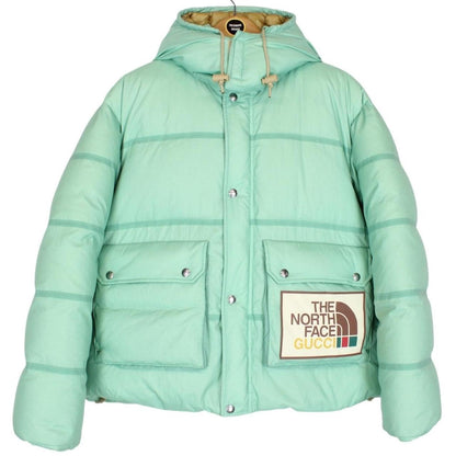 Gucci x The North Face Aqua Green Full Zip Ripstop Down Puffer Jacket