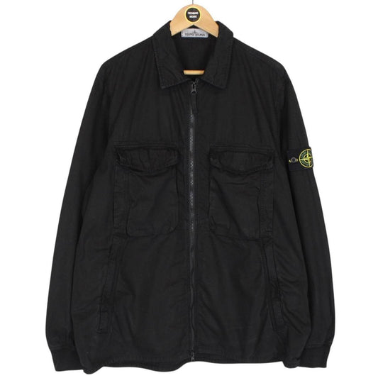 Stone Island SS 2019 Black Full Zip Cotton Overshirt Jacket