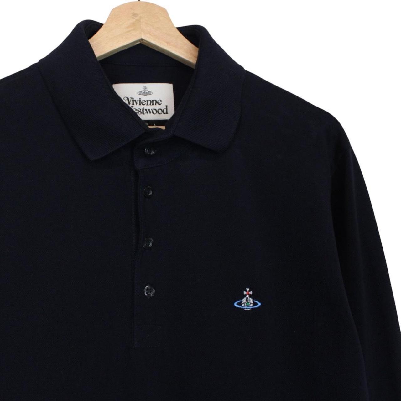 Vivienne Westwood Navy Blue Long Sleeve Orb Polo Shirt