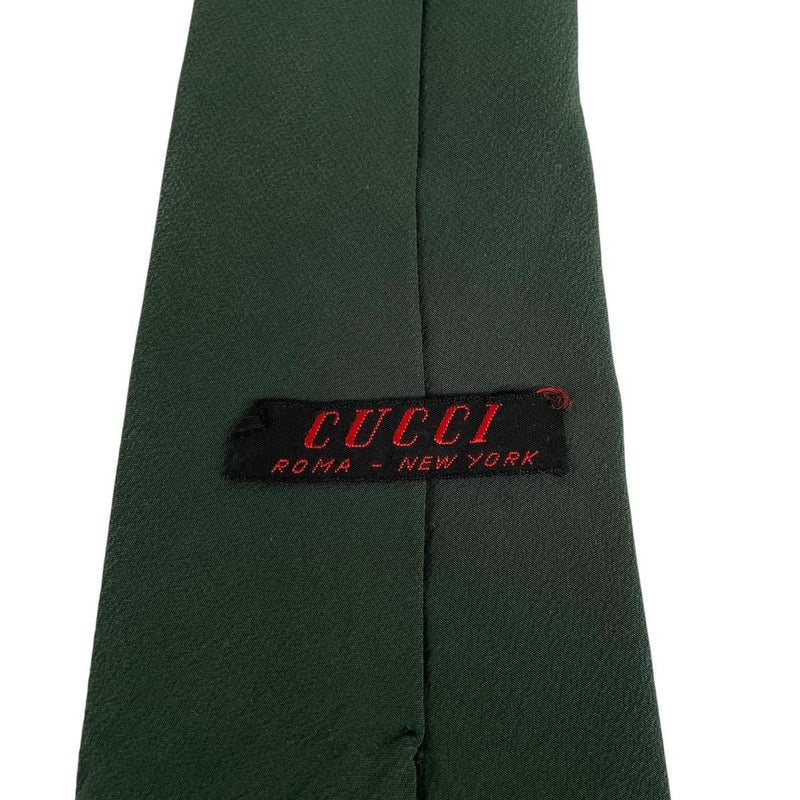 Vintage 80s Gucci Green Silk Tie