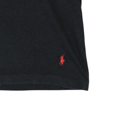 Polo Ralph Lauren black cotton pocket t-shirt with embroidered logo and short sleeves.
