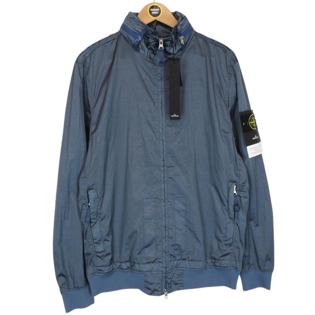 Stone Island SS 2023 Blue Econyl Nylon Metal Watro-TC Full Zip Jacket