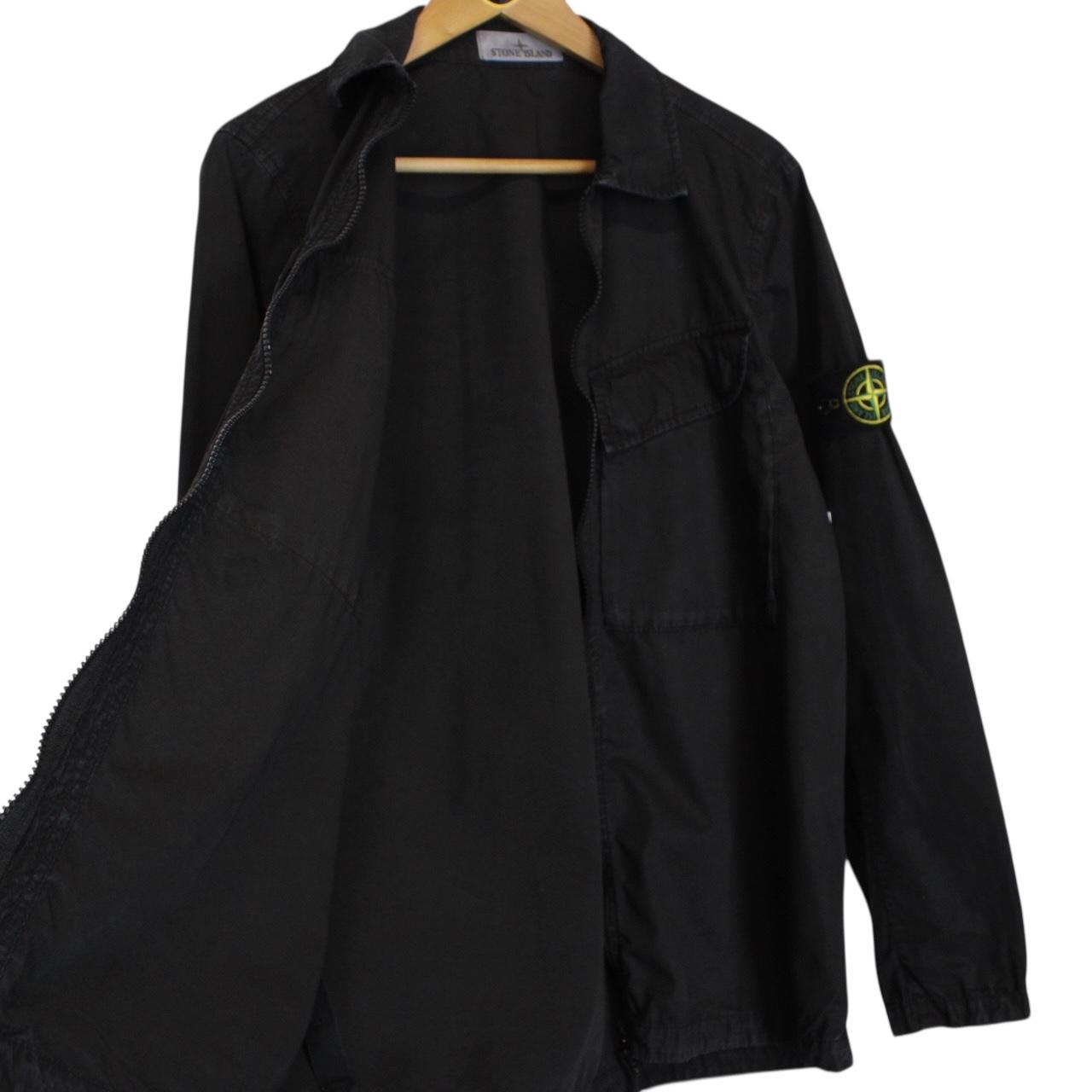 Stone Island AW 2022 Black Full Zip Cotton Overshirt Jacket