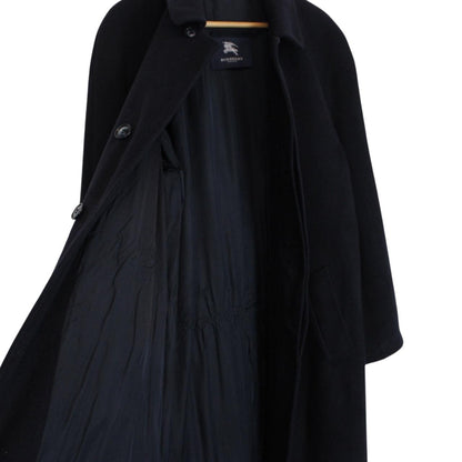 Vintage Burberry London Navy Blue Wool Coat