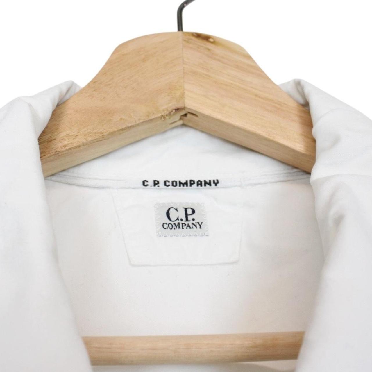 CP Company White Full Zip Cotton Lens Overshirt Jacket