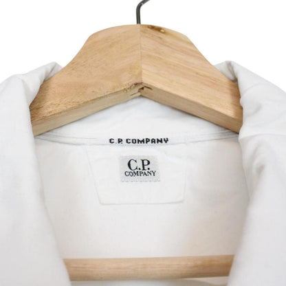 CP Company White Full Zip Cotton Lens Overshirt Jacket