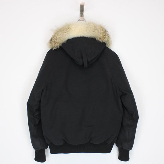 Canada Goose Black Chilliwack Bomber Down Jacket with Fur Trim