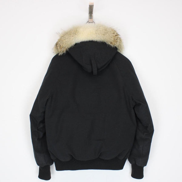 Canada Goose Black Chilliwack Bomber Down Jacket with Fur Trim