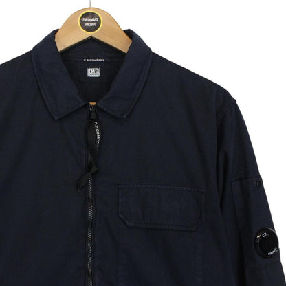 CP Company Navy Blue Full Zip Cotton Lens Overshirt Jacket