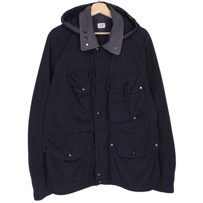 CP Company navy blue nylon jacket with multi pockets and garment dyed finish.