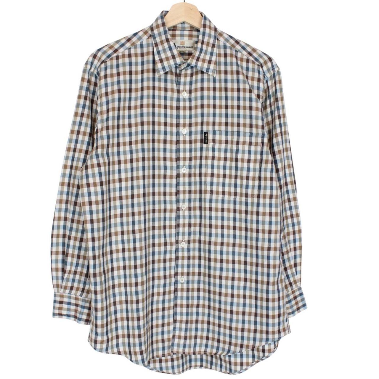 Aquascutum Multicoloured House Check Long Sleeve Cotton Shirt