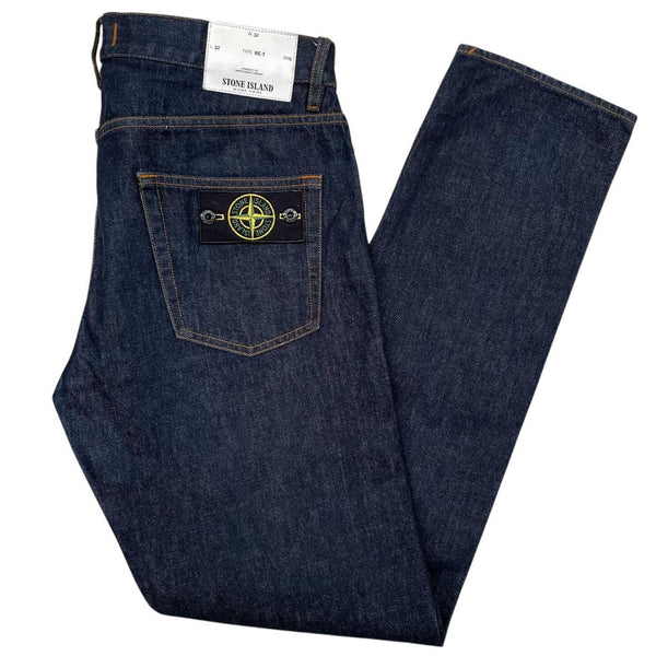 Stone Island AW 2017 Dark Navy Blue RE-T Fit Denim Jeans