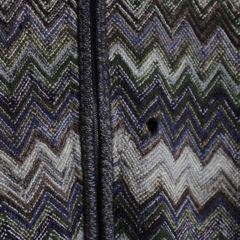 Missoni Multicoloured Striped Wool Knit Full Zip Jumper