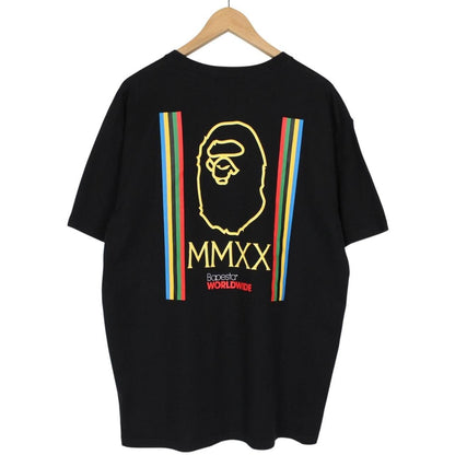 Bape Black and Multicoloured Relaxed Line Graphic Short Sleeve T-Shirt
