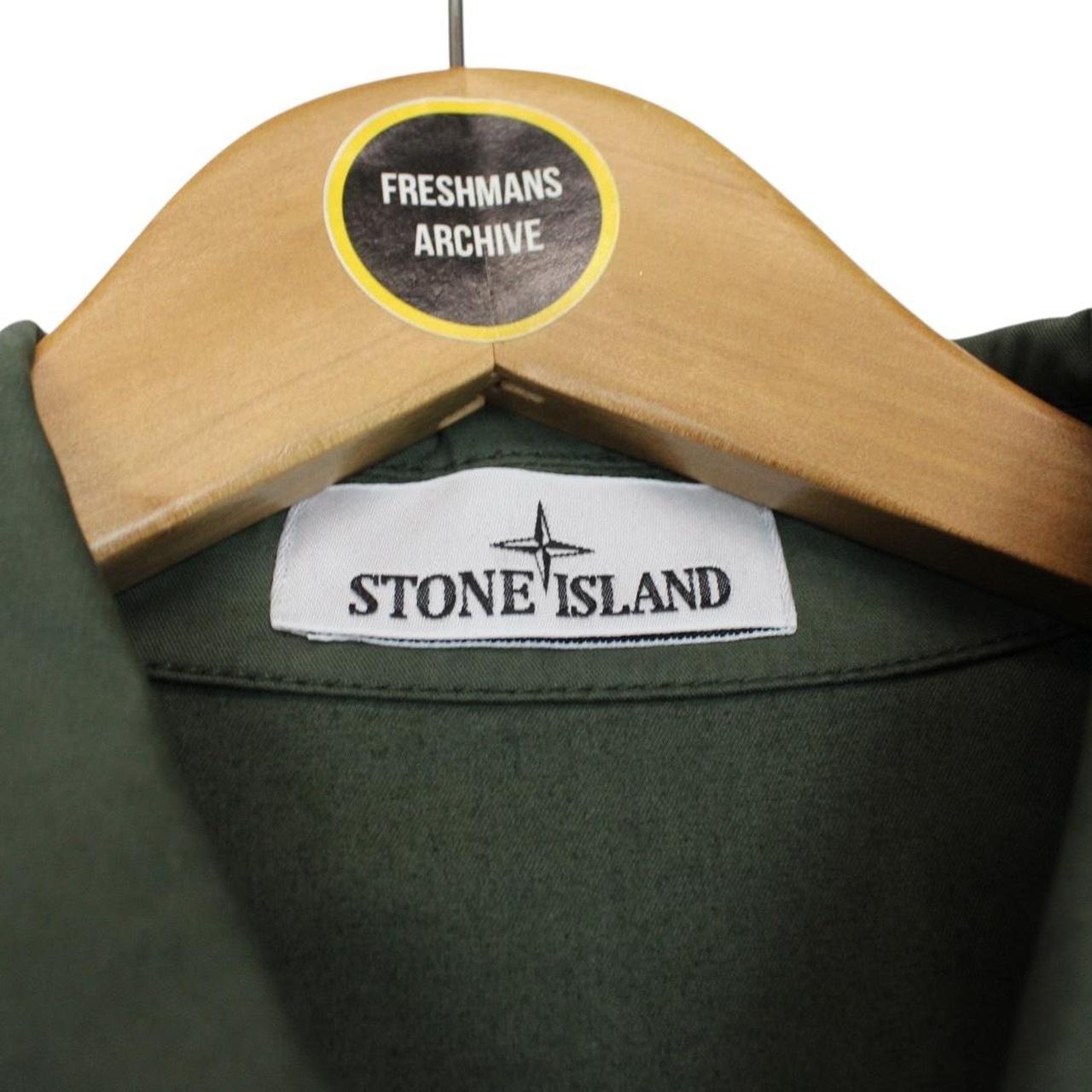 Stone Island AW 2024 Green Full Zip Supima Cotton Twill Overshirt Jacket