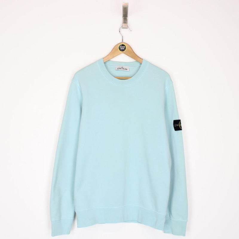 Stone Island SS 2022 Blue Cotton Sweatshirt Jumper