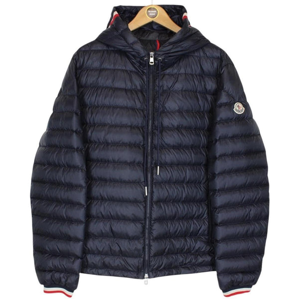 Moncler Giroux Navy Blue Longue Saison Hooded Down Jacket