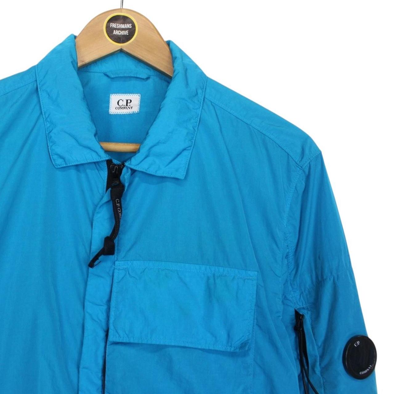 CP Company Blue Full Zip Chrome Nylon Garment Dyed Lens Jacket