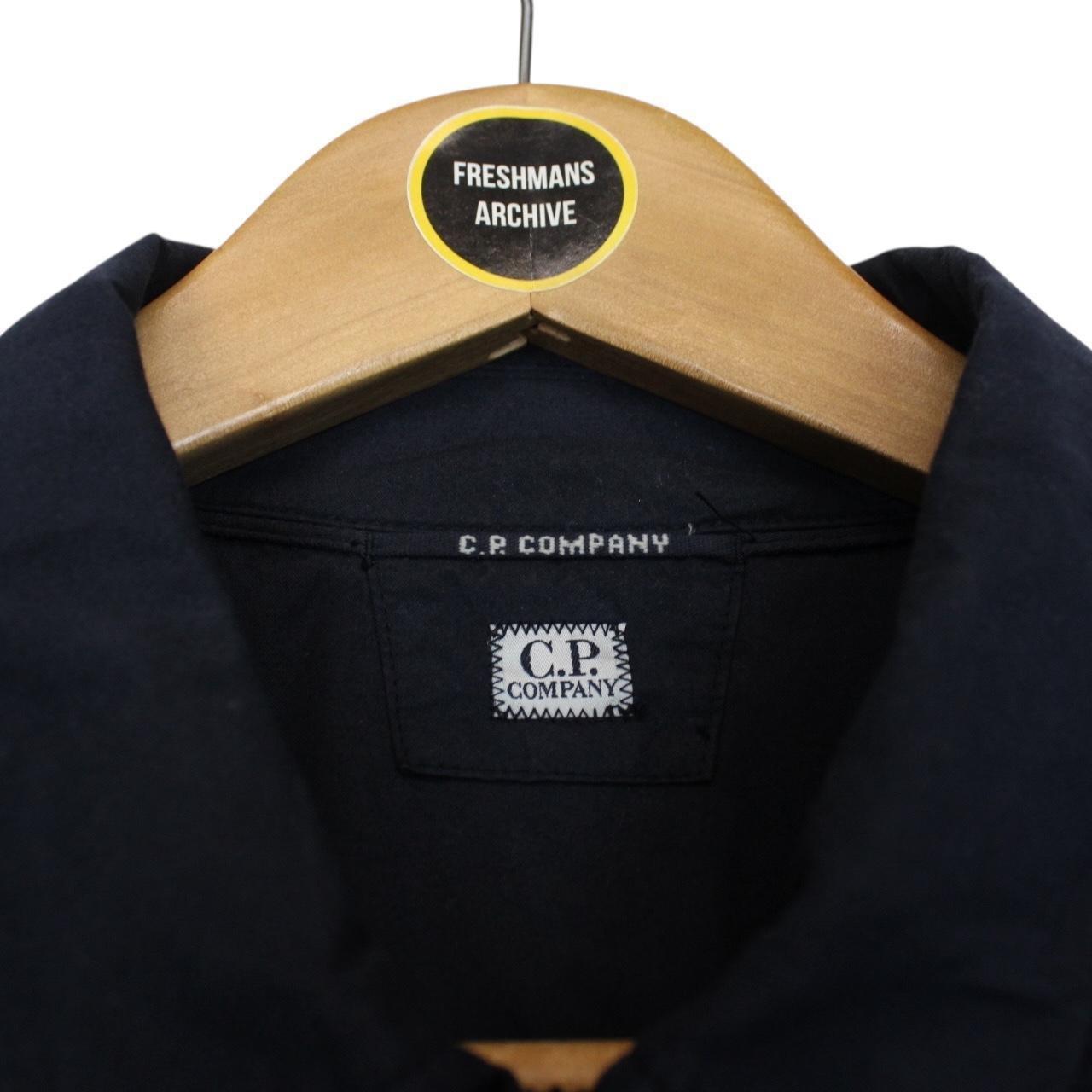 CP Company Navy Blue Full Zip Cotton Lens Overshirt Jacket