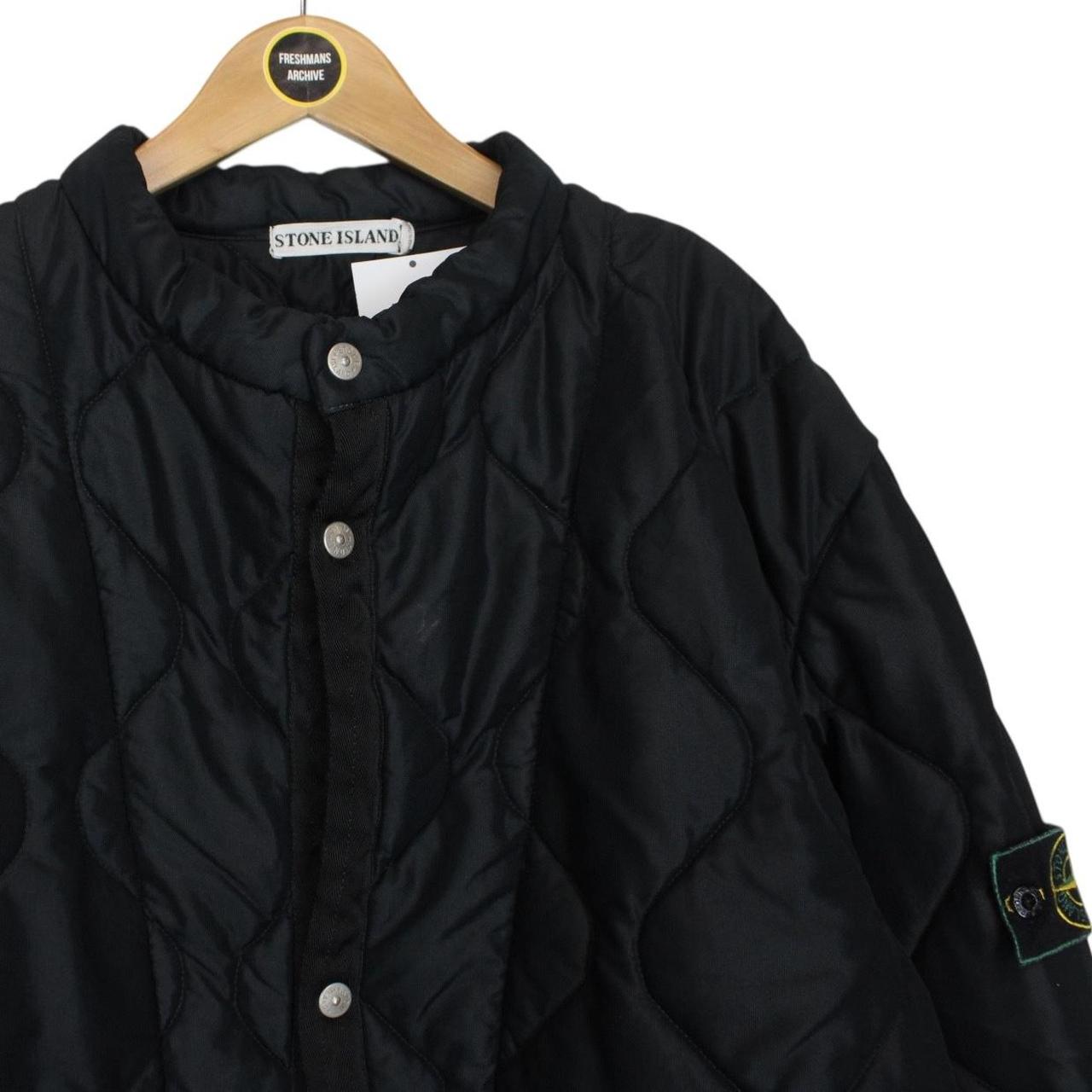 Vintage Stone Island AW 1999 Green Edge Badge Navy Blue Nylon Quilted Jacket