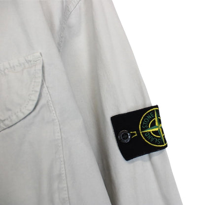 Stone Island AW 2022 Pale Blue Full Zip Cotton Overshirt Jacket