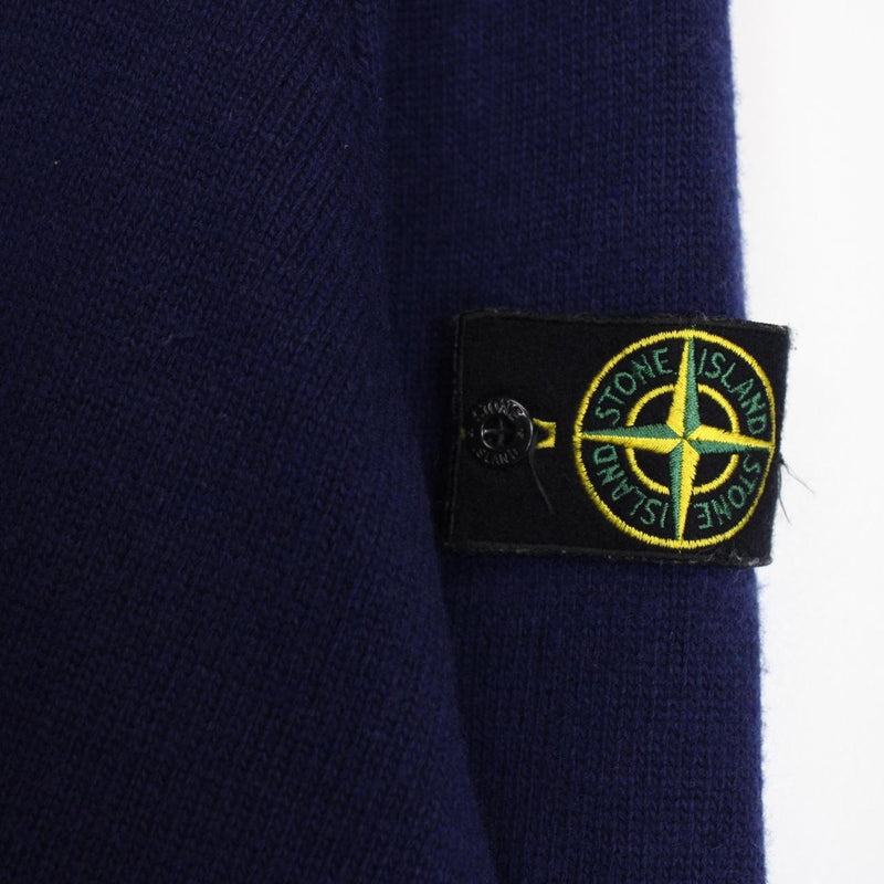 Stone Island AW 2018 Blue Wool Knit Sweatshirt Jumper