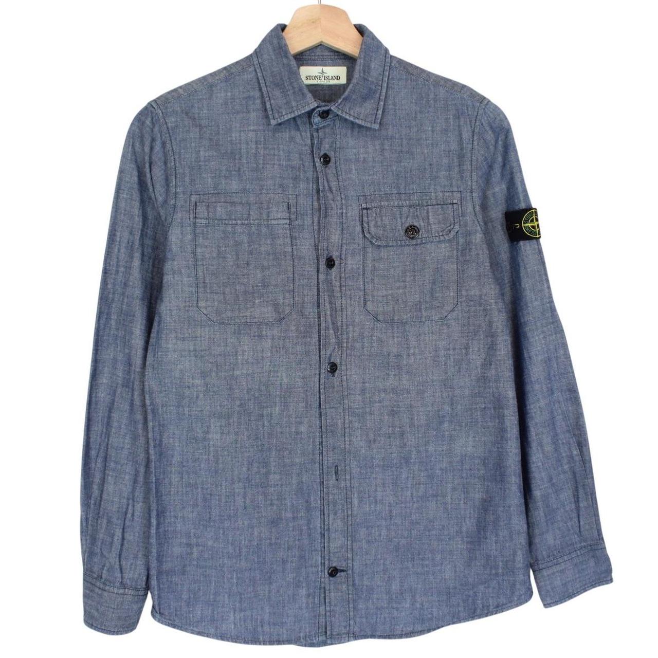 Stone Island Junior AW 2017 Blue Long Sleeve Cotton Overshirt