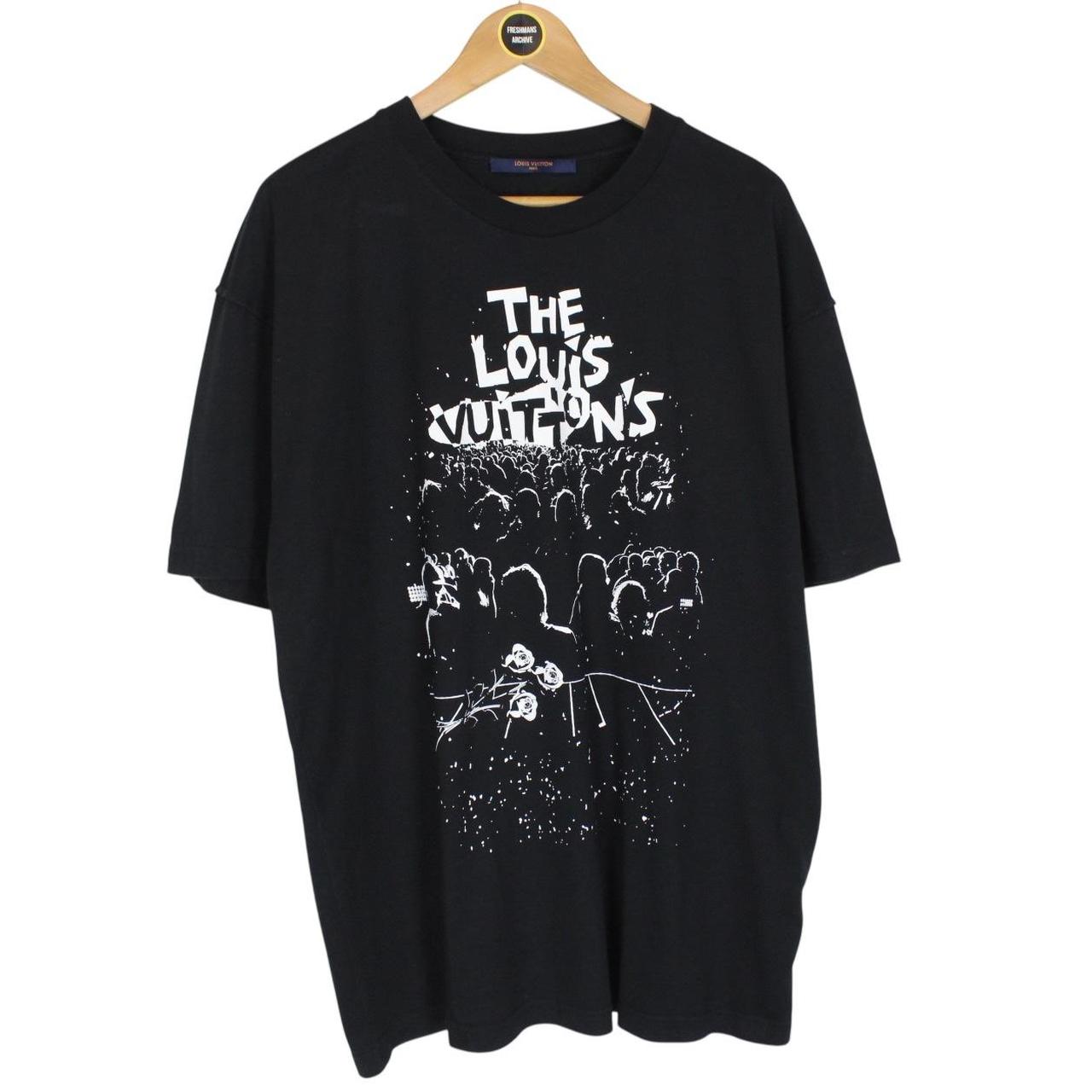 Louis Vuitton LV Concert Print Black and White Short Sleeve Cotton T-Shirt