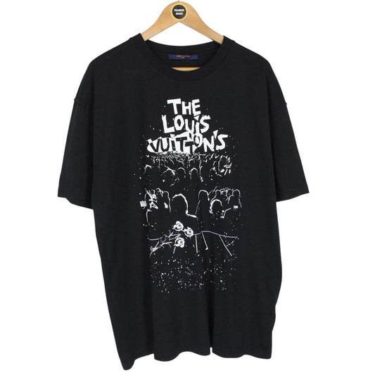 Louis Vuitton LV Concert Print Black and White Short Sleeve Cotton T-Shirt