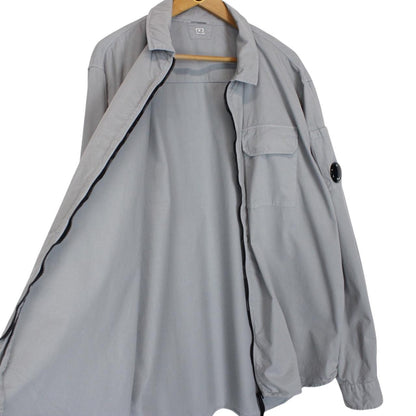 CP Company Grey Full Zip Cotton Lens Overshirt Jacket
