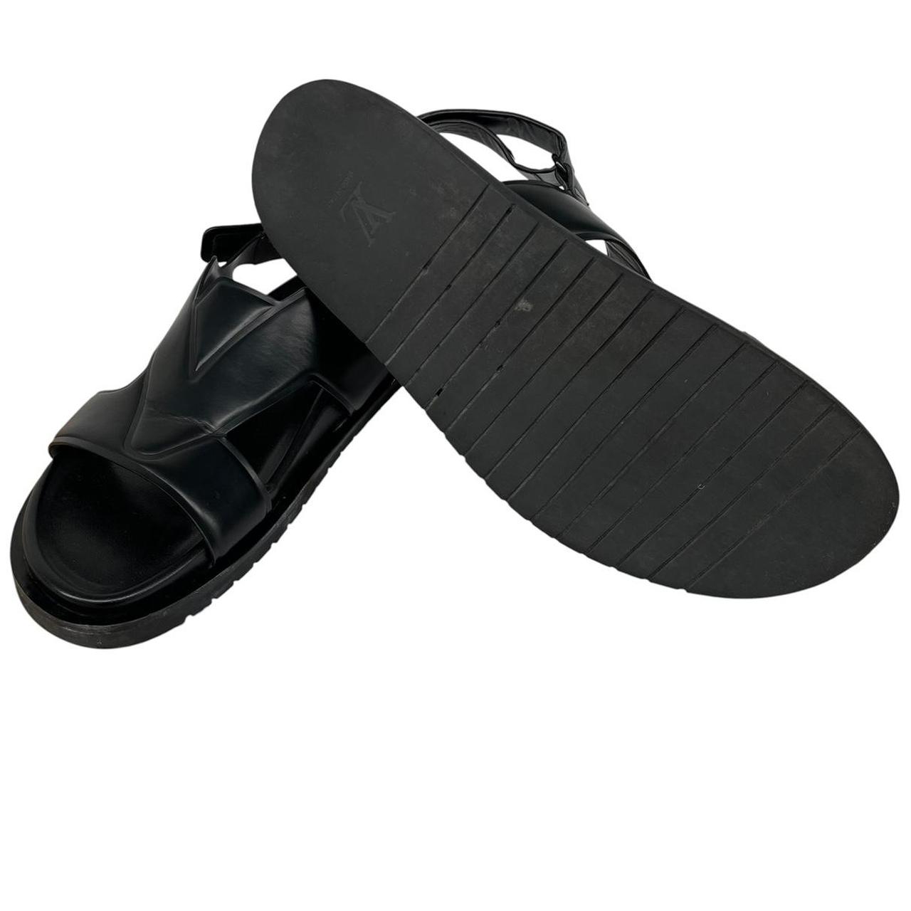 Louis Vuitton LV Black Calf Leather Oasis Sandals
