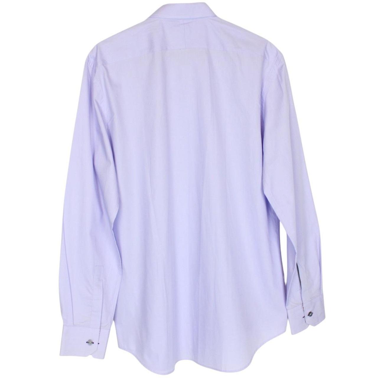 Paul Smith purple long sleeve cotton shirt with logo detail and classic fit.