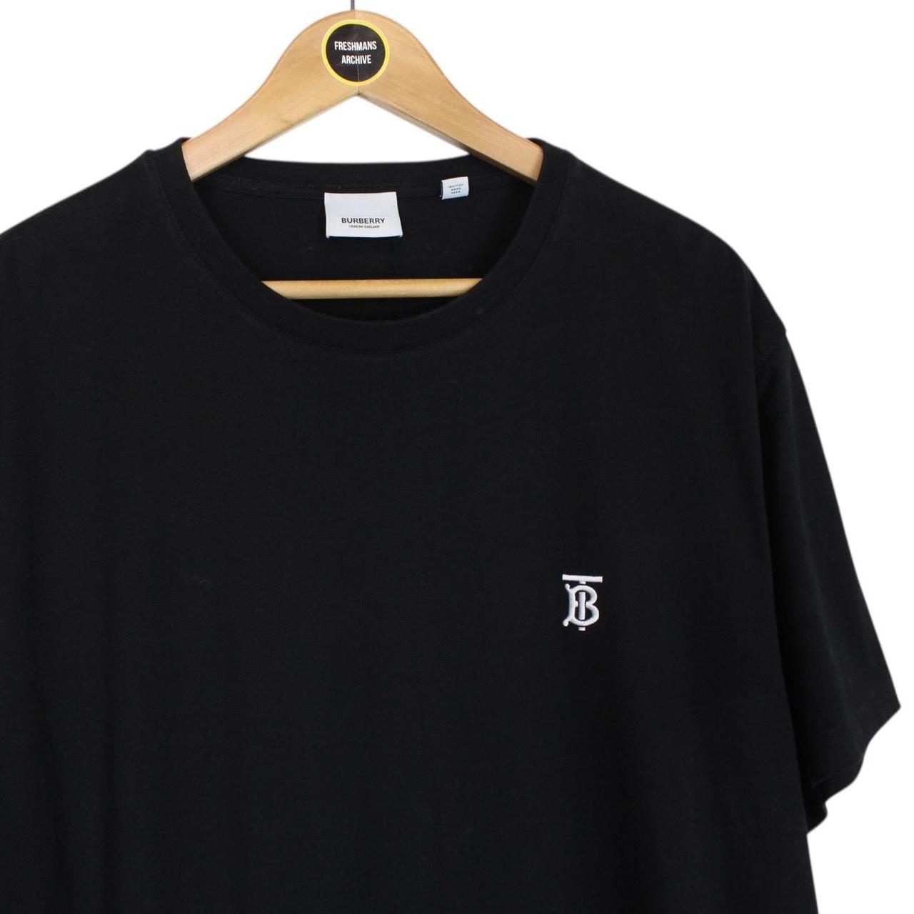 Burberry Monogram Motif Black and White Cotton Short Sleeve T-Shirt