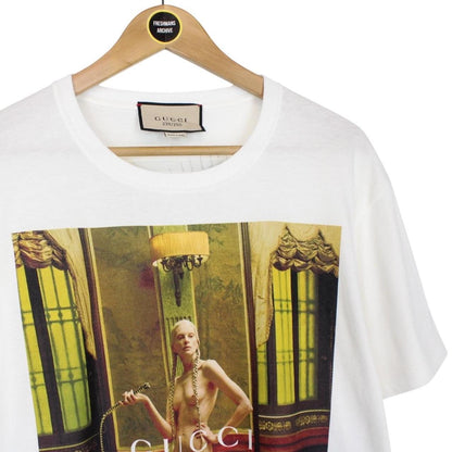Gucci White Limited Edition Aria Collection Short Sleeve Cotton T-Shirt