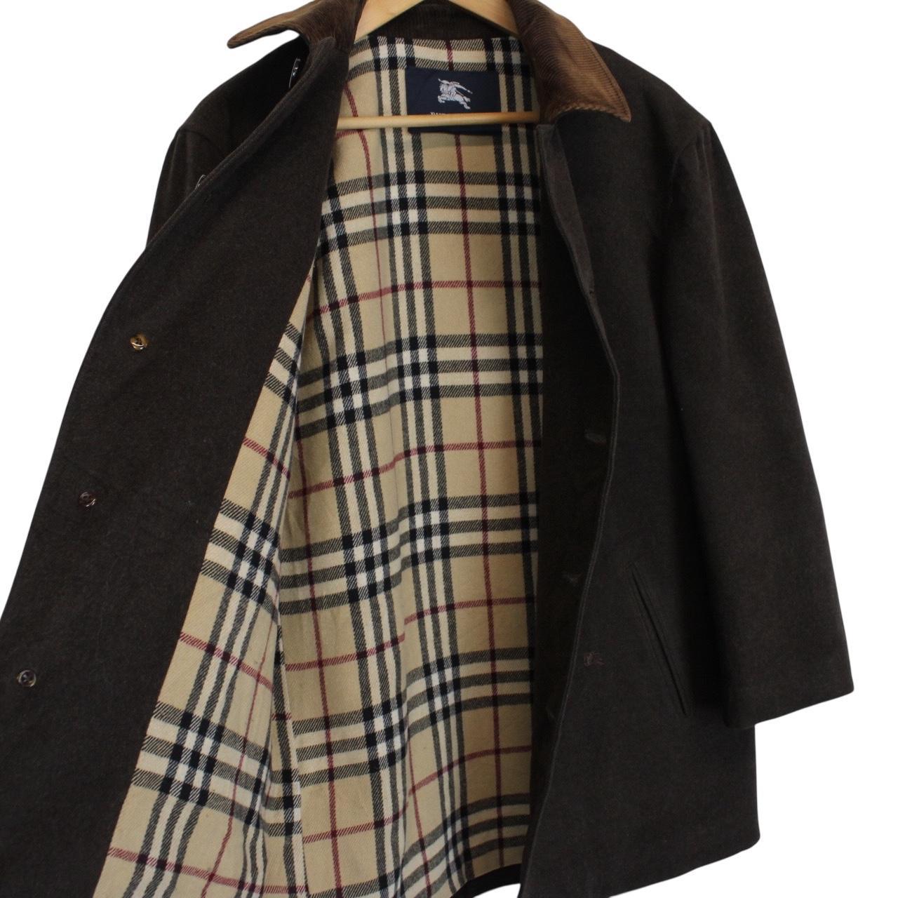 Vintage Burberry London Brown Merino Wool Blend Coat