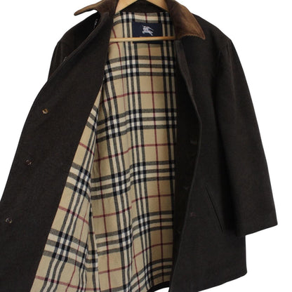 Vintage Burberry London Brown Merino Wool Blend Coat