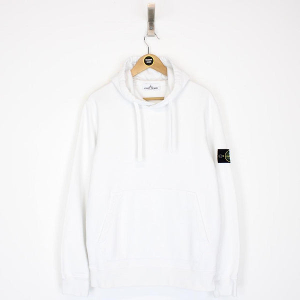 Stone Island AW 2021 White Cotton Hoodie Jumper
