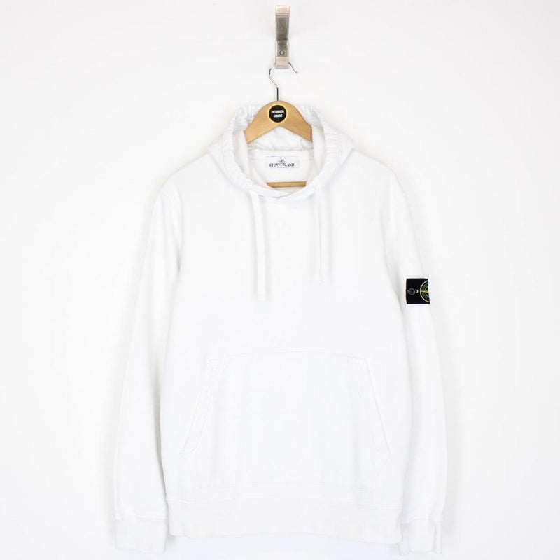 Stone Island AW 2021 White Cotton Hoodie Jumper