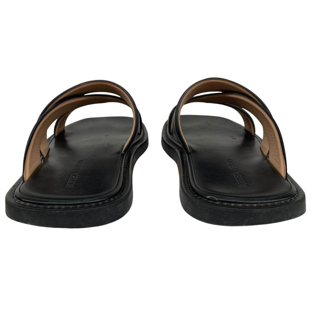 Bottega Veneta Black Calf Leather Band Sandals