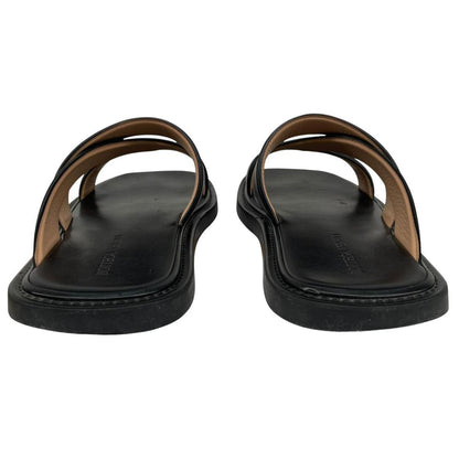 Bottega Veneta Black Calf Leather Band Sandals