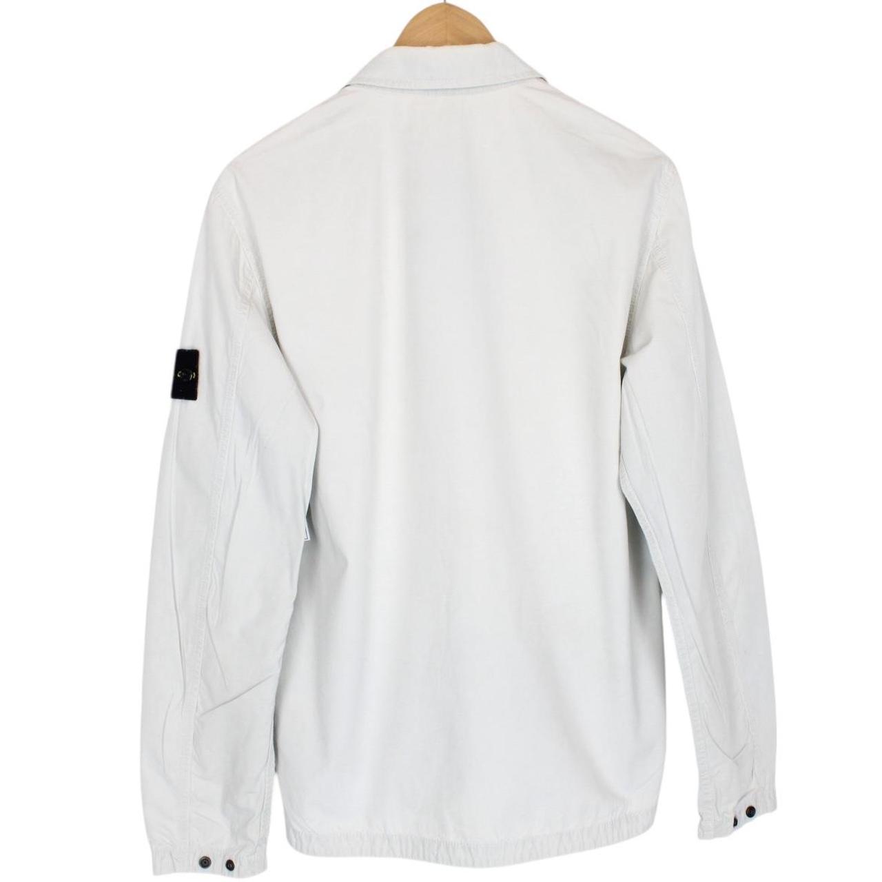 Stone Island SS 2021 Pale Blue Full Zip Cotton Overshirt Jacket