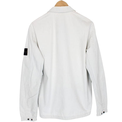 Stone Island SS 2021 Pale Blue Full Zip Cotton Overshirt Jacket