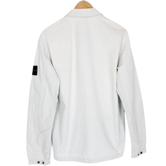 Stone Island SS 2021 Pale Blue Full Zip Cotton Overshirt Jacket