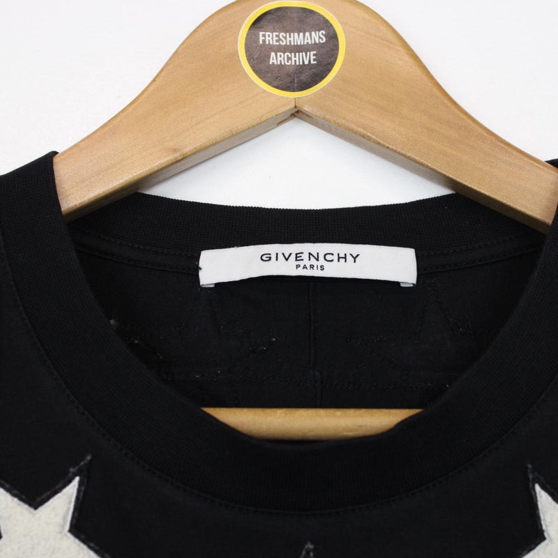 Givenchy Paris Black and White Stars Short Sleeve T-Shirt