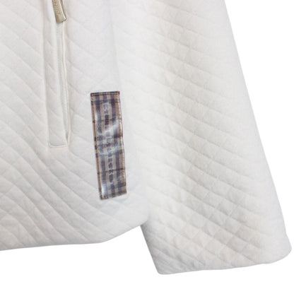 Vintage Burberry London White Nova Check Cotton Full Zip Sweatshirt