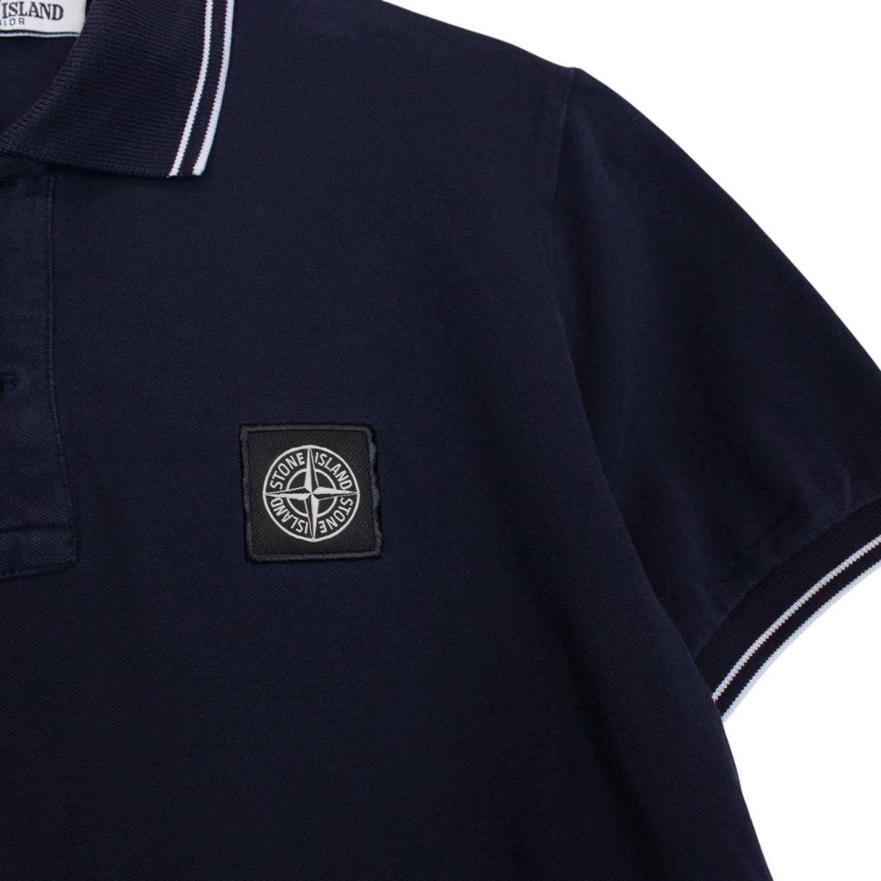 Stone Island Junior SS 2019 Navy Blue Short Sleeve Compass Cotton Polo Shirt