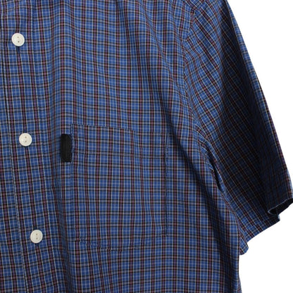 Burberry Brit Blue Check Short Sleeve Cotton Shirt