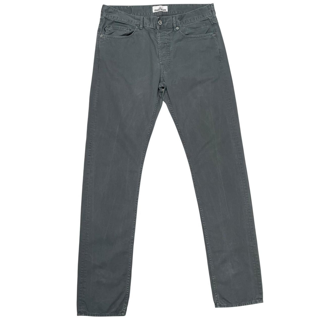 Stone Island Grey Slim Fit Cotton Trousers